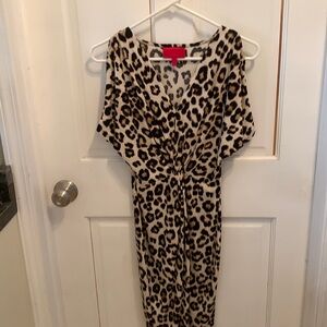 Jennifer Lopez size xs midi leopard dress